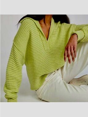 Free People Marlie Pullover Sweater / Apple Green